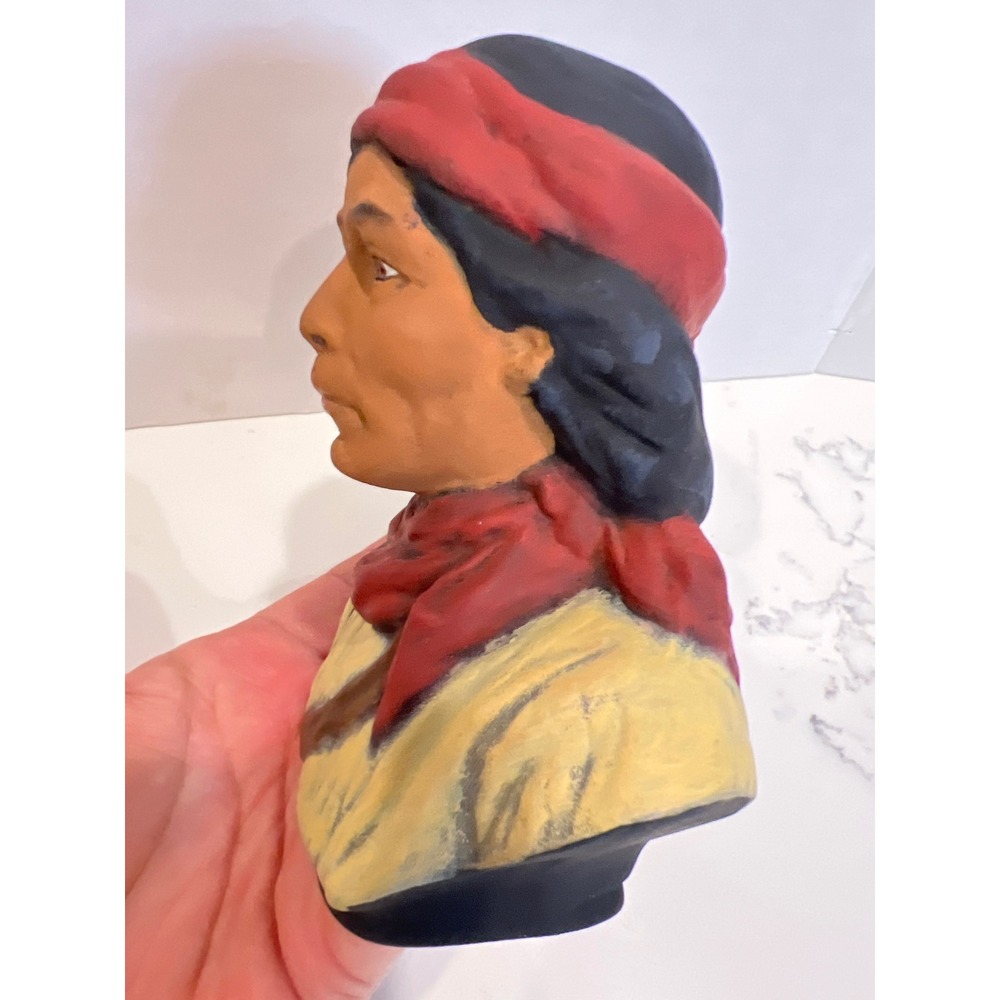 Native American Woman Ceramic Bust Hand Painted -Scioto Mold 1987‎ - Picture 3 of 7
